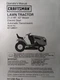 Sears Craftsman 21.0 hp 42" Lawn Tractor Owner & Parts ( 2 Manual s) 917.288514