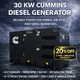 30 kW Cummins Diesel Generator Single Phase 120/240V &ndash; ATS Included