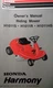 Honda Harmony Riding Lawn Tractor Mower H1011S H1011R H1011HS RER Owners Manual