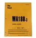 Komatsu WA180-3 Wheel Loader Workshop Repair Service Manual - Part # SEBD005802