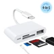 1 &times; Portable 4 in 1 USB Camera SD TF Card Reader Adapter For iPhone IOS 12