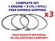 3cyl Piston Rings Set 76mm STD for Kubota D1005 D1305 1627121050 16271-21050