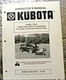 Kubota Operator's Manual F3619 Front Mounted Flail Mower for Tractor F2000 F2100