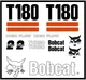 DECAL KIT for Bobcat skidsteer T180 track loader decals Stickers .