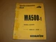 Komatsu WA500-6Loader Operation Maintenance Manual , s/n A61001- up