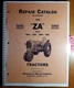 Minneapolis-Moline ZA ZAU ZAS ZAN ZAE Tractor Repair Parts Catalog Manual R1072D