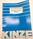USED OLD STOCK KINZE OPERATOR & PARTS MANUAL M0158