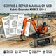 KUBOTA K008-3 U10-3 EXCAVATOR SERVICE REPAIR WORKSHOP MANUAL ON USB