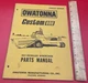 Owatonna 800 Self Propelled Windrower Parts Manual Catalog Book Vintage Original