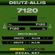 Deutz-Allis 7120 TOAP Tractor Aftermarket Decal Aufkleber Adesivo Sticker Set