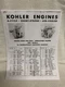 Kohler Engines 4-Cycle Short Stroke Air Cooled Engine Parts for K161T Manual