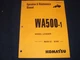 KOMATSU WA500-1 WHEEL LOADER OPERATION & MAINTENANCE BOOK MANUAL S/N A61001-UP