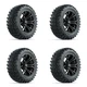 Golf Cart GTW 14" Spyder Machined Grey Wheel | 23x10-14 Rogue AT Tire | 4 Set