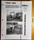 Gehl 753Z 803 Compact Excavator S/N AC02517- Owner's Operator's Manual 918074 B