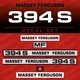 Massey Ferguson 394 S Tractor Aftermarket Decal Sticker Aufkleber Adesivo Set