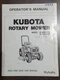 Kubota Rotary Mower RCK60-24B,RCk54-24B Operator's Manual Part # G-4375