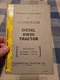 Caterpillar Cat Diesel DW20 Tractor Operators Instructions Manual