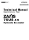 HITACHI ZAXIS75US-5N EXCAVATOR OPERATION TEST SERVICE MANUAL