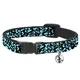 Cat Collar Breakaway with Bell Eighties 1 Blue/Black NARROW Fits 8.5-12"