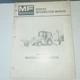 Massey Ferguson MF 60 Backhoe Service Information Manual