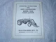 Allis Chalmers 100A farm loader operator's instruction manual and parts list