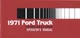 1971 Ford F100 F250 F350 Pickup Truck Owners Manual Custom Styleside Flareside