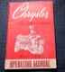 CHRYSLER H-170 225 6 CYLINDER Engine Owner Operator Operation Maintenance Manual