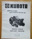 Kubota Model KM-60 Rotary Mower For L-175 L-225 Tractors Operators & Part Manual