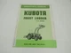 Kubota BF900 Front Loader Operator's Manual