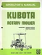 KUBOTA ROTARY MOWER OPERATORS MANUAL FOR MODELS RC60-F20 AND RC72-F20