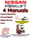NISSAN FORKLIFT 1F1UPU MP1F1A18WU SERVICE OPERATOR ENGINE PARTS MANUAL PDF USB