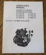 *New Holland Kubota D1102B D1302B D1402B V1502B - V1902B Engine Operators Manual