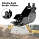 2-Teeth Attachment 200mm Narrow Trenching Bucket For Mini Excavators Digger