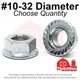 #10-32 Case Hardened Serrated Flange Whiz Lock Nuts Zinc FINE (Pick Quantity)