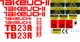 TAKEUCHI TB23R MINI DIGGER COMPLETE DECAL SET WITH SAFETY WARNING SIGNS