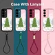 Christmas Tree Case With Lanyard For Samsung S25 S24 S23 A16 A17 Silicone Cover