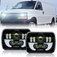2X 55W 7x6" 5x7" Led Headlights for International Harvester 4700 4800 4900 8100