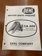 Unsealed Gehl CA 600 Quick Switch One Row Attachment Parts Manual 045687 @B7