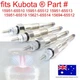 fits 4 x Kubota Glow Plug 15694-65512 GL-3500 GL-4500(S) GL5500(S) GL-6500S&nbsp;AD70