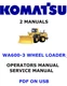 KOMATSU WA600-3 WHEEL LOADER SERVICE REPAIR OWNERS MANUALS PDFS ON USB