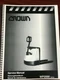 NEW Crown WP 2000 Series Service Manual Priority shipping