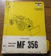 Massey Ferguson MF 356 Tractor Shovel Loader Parts Book Manual Catalog 1970 Orig