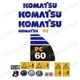 Fits Komatsu PC60-6 PC60-7 PC70-8 PC90 Excavator Decal Kit Replacement Stickers